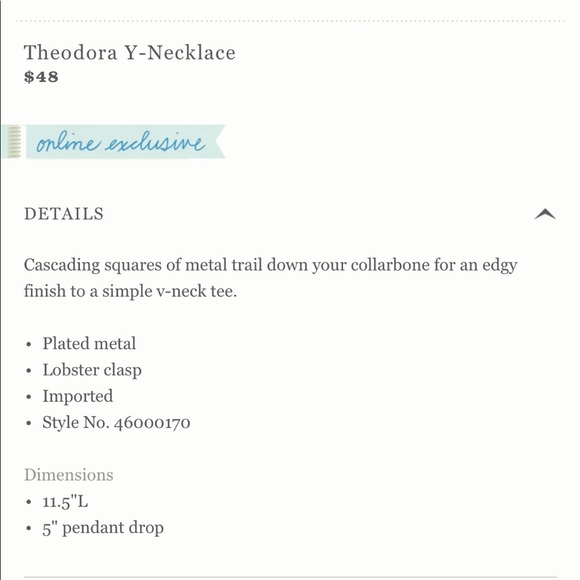 NWT Anthropologie Y Necklace - Picture 3 of 8